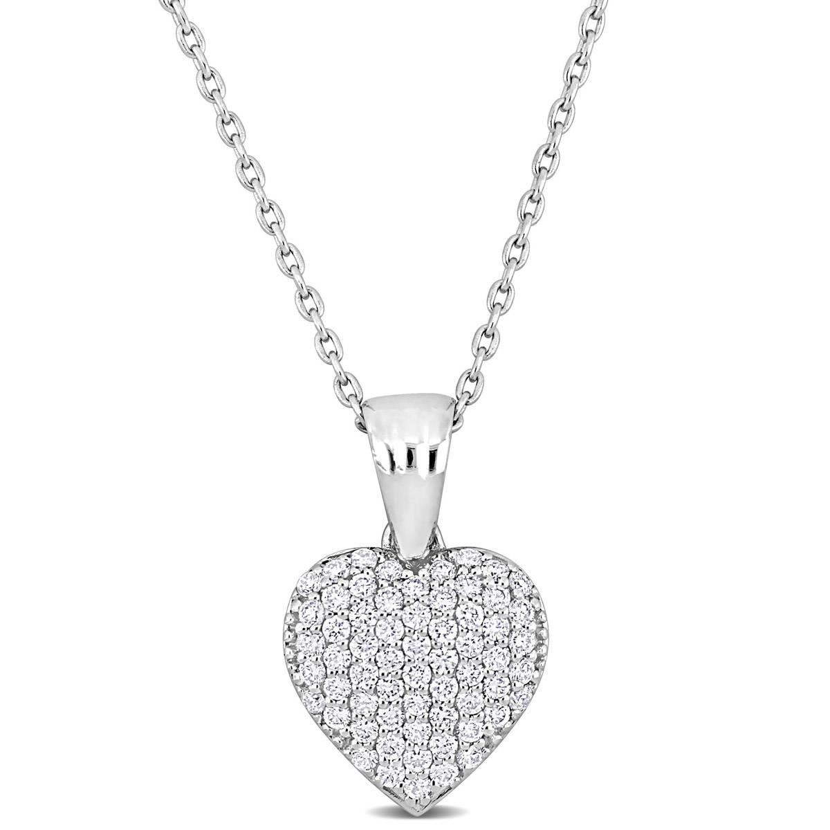 Sophia B 14kt. White Gold 3/8ct. Diamond Heart Pendant Necklace