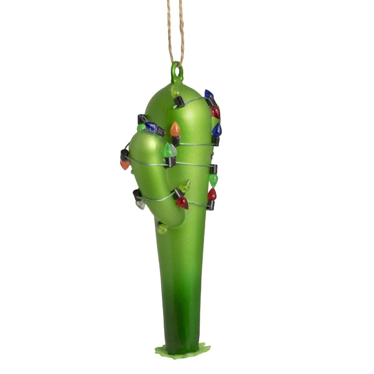 Northlight Seasonal 5.5in. Retro Light Cactus Christmas Ornament