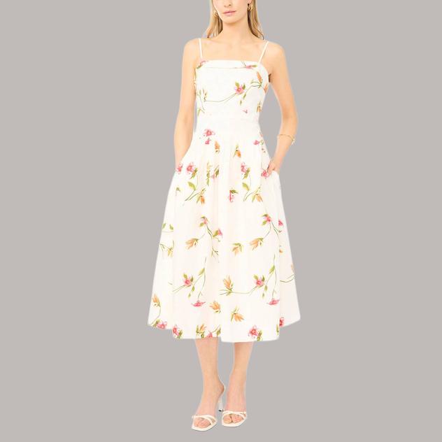 Womens Cece Sleeveless Drop Waist Floral Fit & Flare Dress
