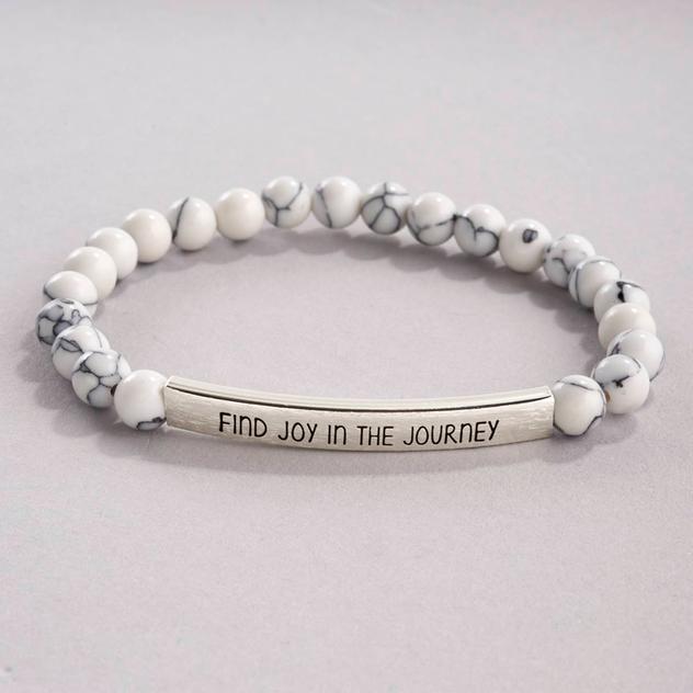 Beautiful Blessings Inspirational Genuine Howlite Beaded Bracelet
