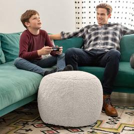 Jaxx Ellis Shearling Faux-Lamb Plush Ottoman Pouf