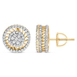 Haus of Brilliance 10kt. Gold 1ct. Diamond Sunburst Stud Earrings
