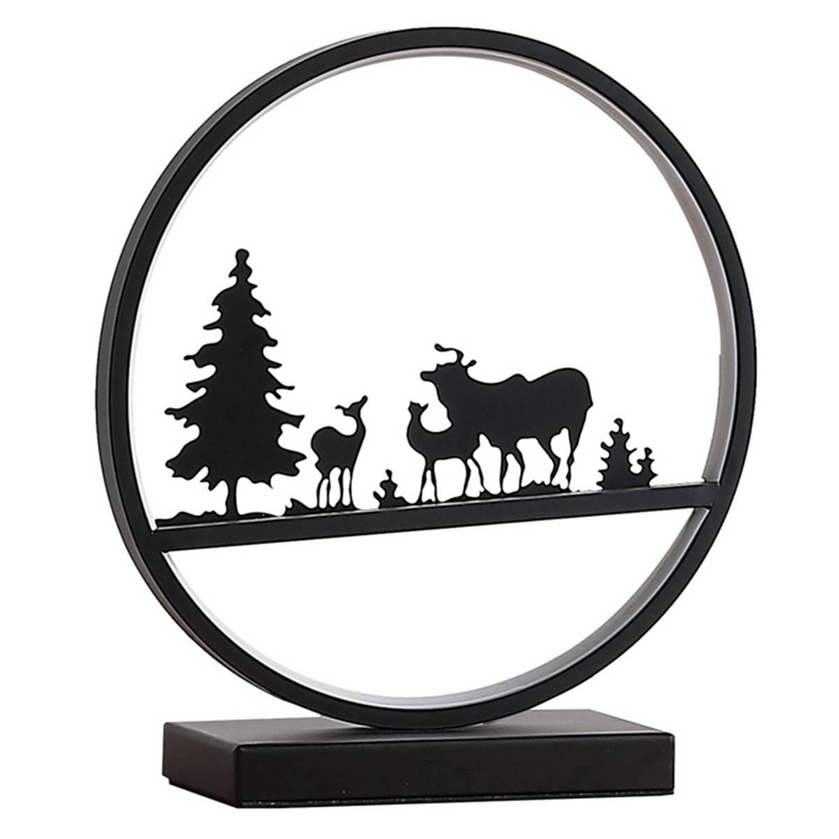 HomeRoots 13in. Black Bedside LED Table Lamp