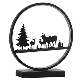 HomeRoots 13in. Black Bedside LED Table Lamp