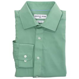 Mens Christian Aujard Slim Stretch Dress Shirt - Granite Green