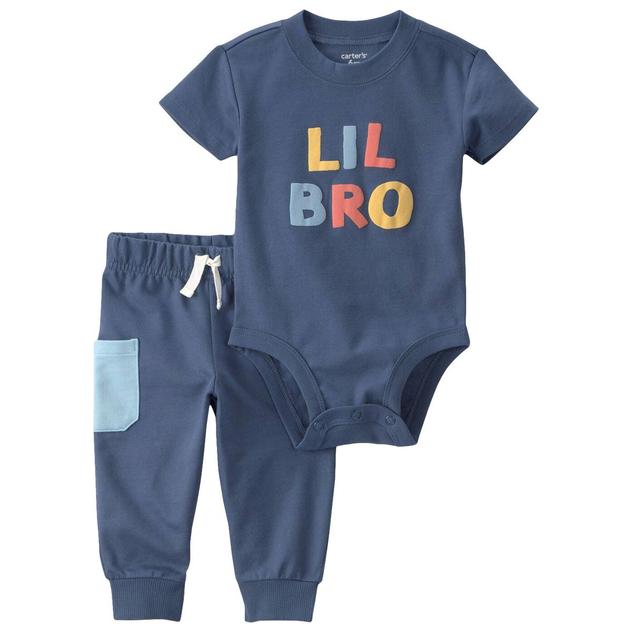 Baby Boy (3-24M) Carter's® Lil Bro Bodysuit & Joggers Set