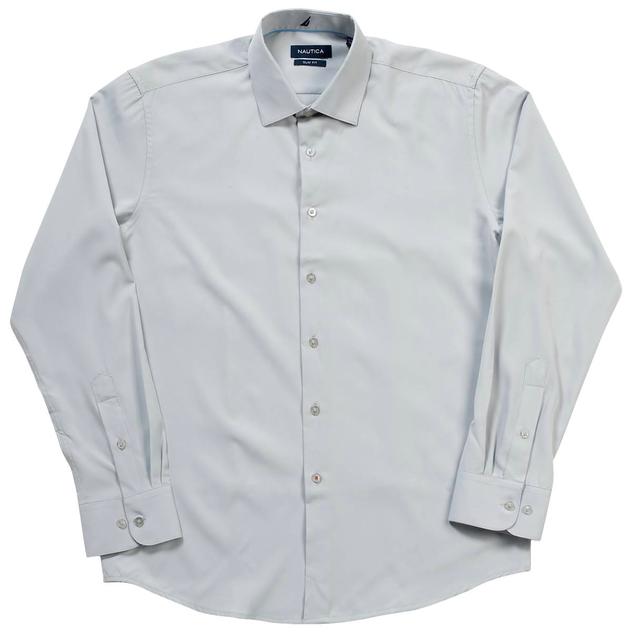 Mens Nautica Slim Fit Stretch Dress Shirt - Grey