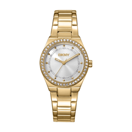 Womens DKNY Crystal Dial Crystal Bezel Gold Watch - DK1L100M0065