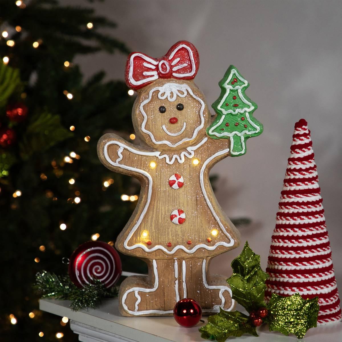 Northlight Seasonal 15.2in. LED Gingerbread Girl Christmas Figure