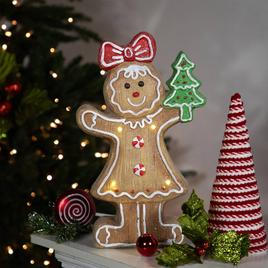 Northlight Seasonal 15.2in. LED Gingerbread Girl Christmas Figure
