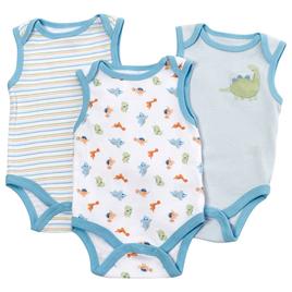 Baby Boy (NB-9M) Baby Gear 3pk. Dino Tank Bodysuits