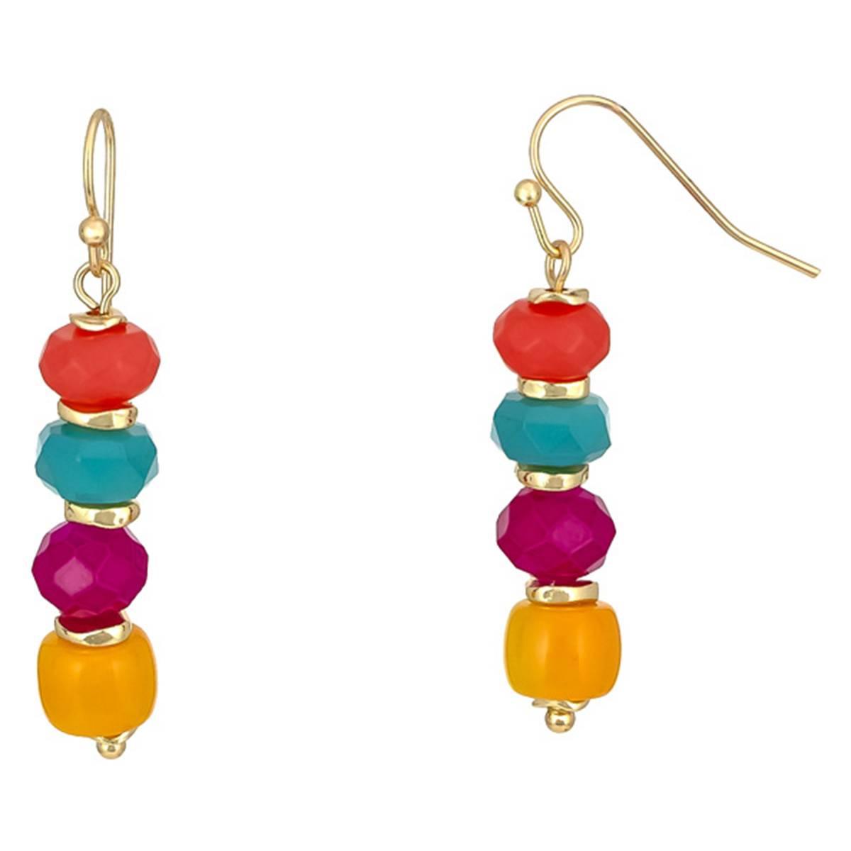 Ashley Cooper(tm) Multi Linear 4 Bead Drop Earrings