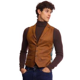 Mens Paisley & Gray(R) Faux Suede Vest - Cognac