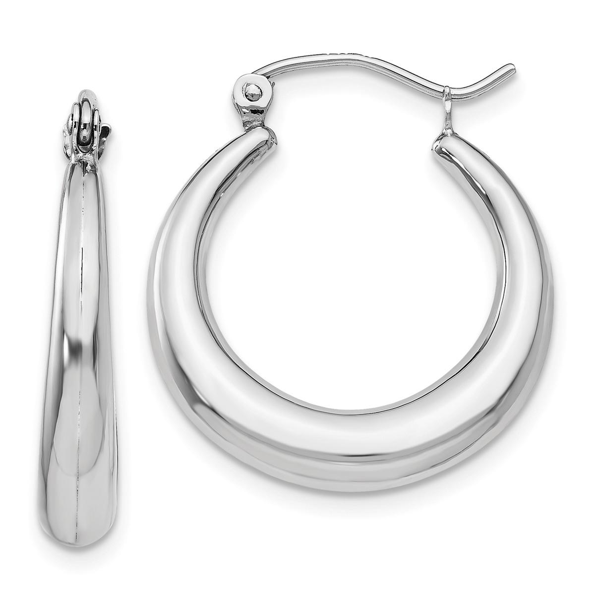 Gold Classics(tm) 15mm. 14k White Gold Polished Hoop Earrings