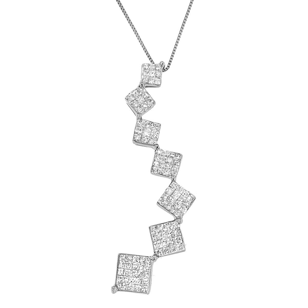 Haus of Brilliance 10kt. White Gold 1.0ctw. Diamond Curve Pendant