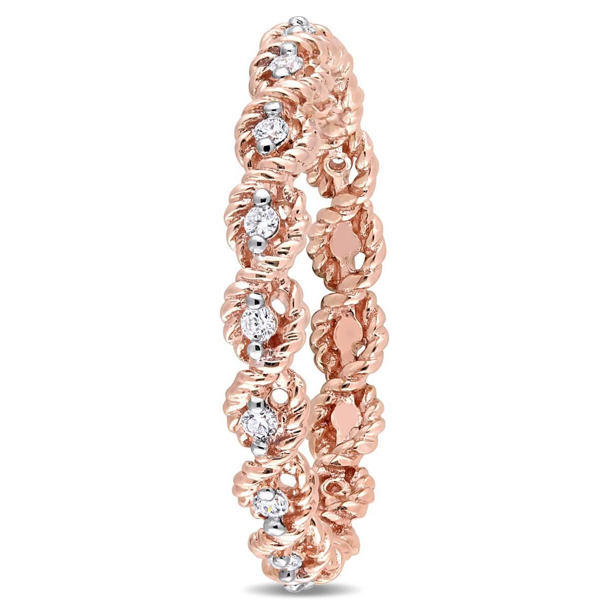 Diamond Classics™ 10kt. Rose Gold 1/6ct. Diamond Twist Ring