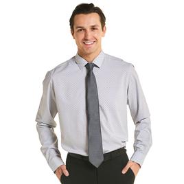 Mens Tom Baine Slim Fit Circles Print Dress Shirt - White/Grey