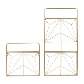 9th & Pike® Geometric Gold Metal Wall Mail Organizer - Set of 2