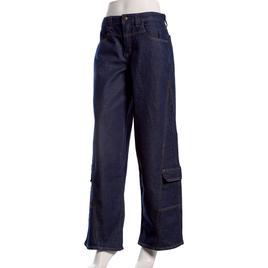 Juniors Celebrity Pink Baggy Cargo Jeans With Seam Detail