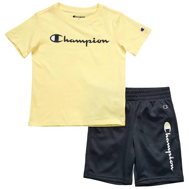 Boys (4-7) Champion® Signature Tee & Shorts Set - Yellow/Grey