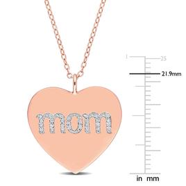 Sophia B Pink Silver 1/10ct. Diamond Mom Heart Chain Pendant