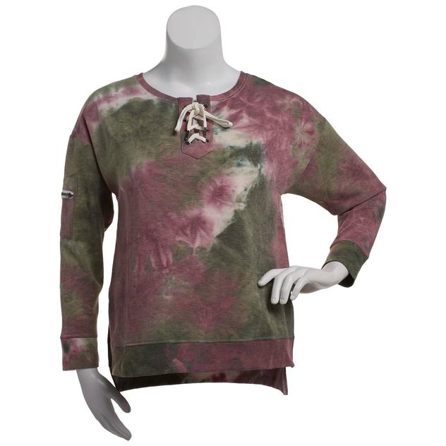 Womens The Sweatshirt Project Tie Dye Lace Up Sweatshirt