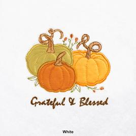 Linum Home Textiles Grateful &amp; Blessed Embroidered Hand Towel