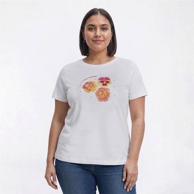 Plus Size Hasting & Smith Short Sleeve Flower Market Tee