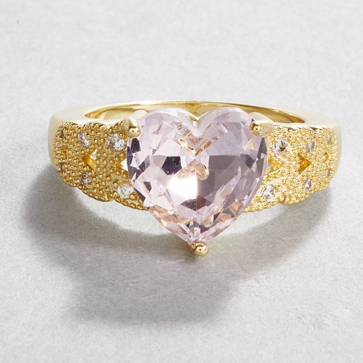 Ashley Cooper(tm) Gold-Tone Pink Heart CZ Ring