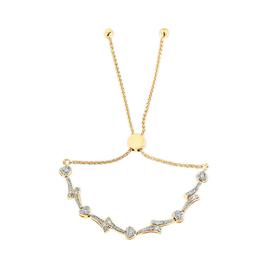 Haus of Brilliance Gold over Silver Diamond Accent Bolo Bracelet