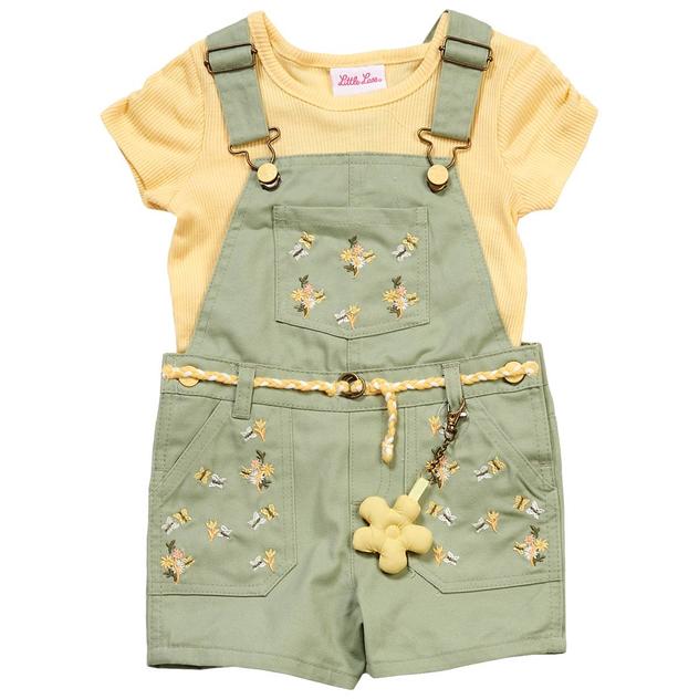 Toddler Girl Little Lass® Floral Shortalls Set