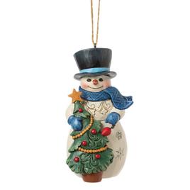 Jim Shore Snowman with Tree Christmas Ornament