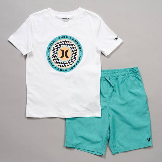 Boys (8-20) Hurley Short Sleeve Gumball Tee & Hybrid Shorts Set