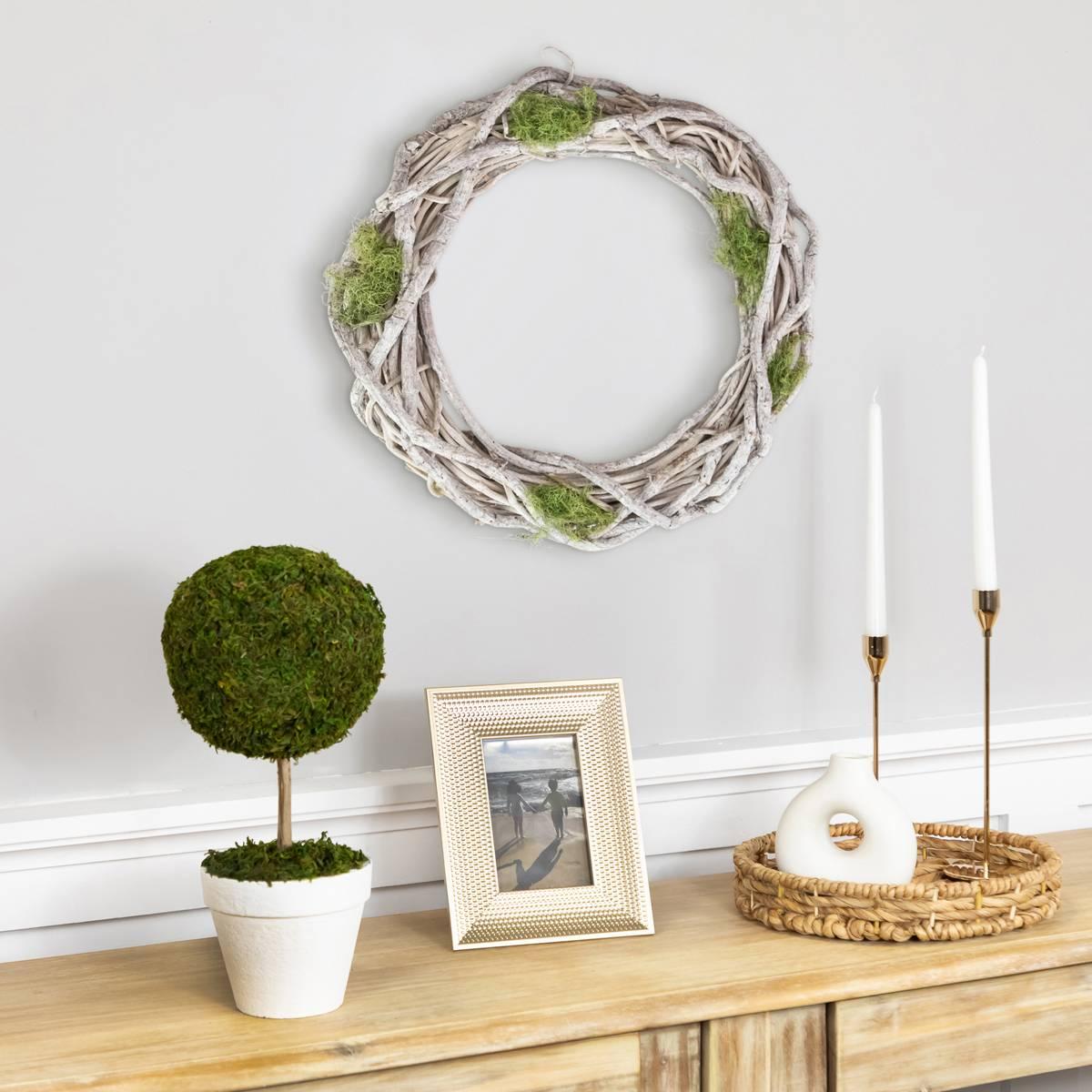 Northlight Seasonal Birch Twig Green Moss Artificial Wreath