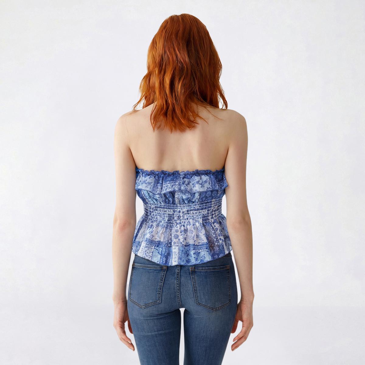 Juniors Madden Girl Patchwork Chiffon Convert Halter Top
