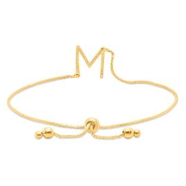 Nova Star® Gold-Plated 1/10ctw. Lab-Grown Diamond M Bolo Bracelet