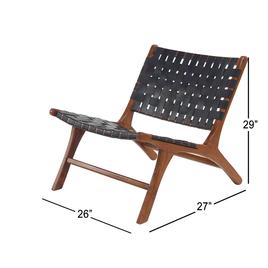 9th & Pike® Black Wood Contemporary Accent Chair - Set of 2