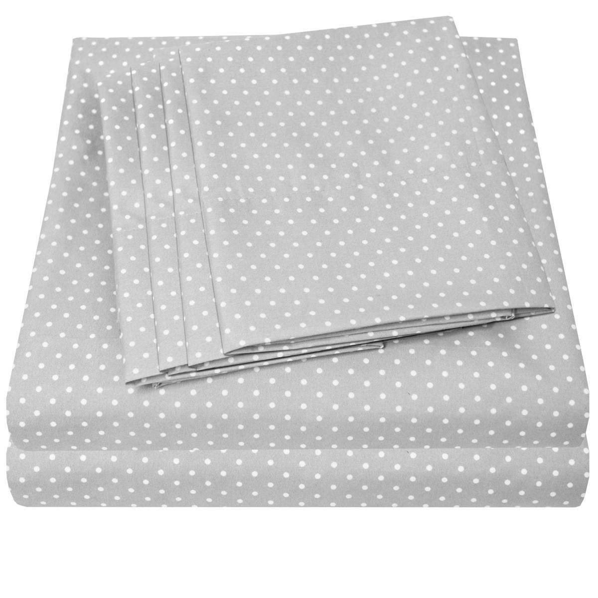 Sweet Home Collection 6pc. Printed Dots Microfiber Sheet Set