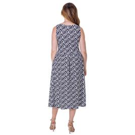 Womens 24/7 Comfort Apparel Geometric Fit & Flare Midi Dress