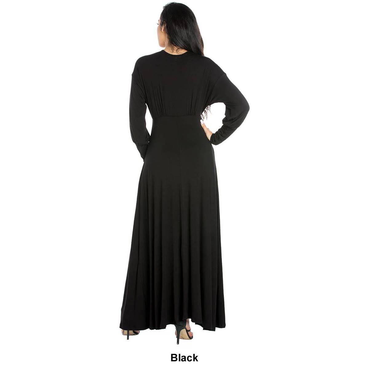 Womens 24/7 Comfort Apparel V-Neck A-Line Dress