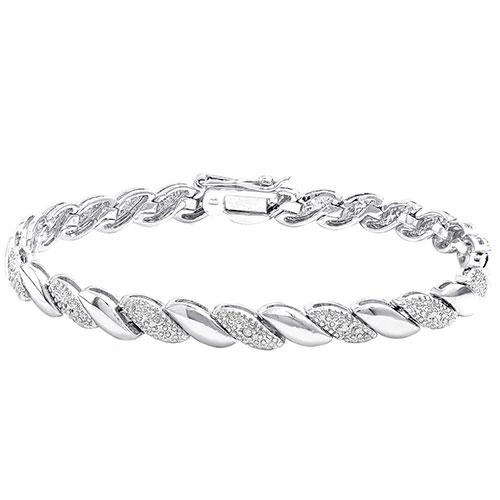Accents Silver Diamond Accent San Marco Bracelet