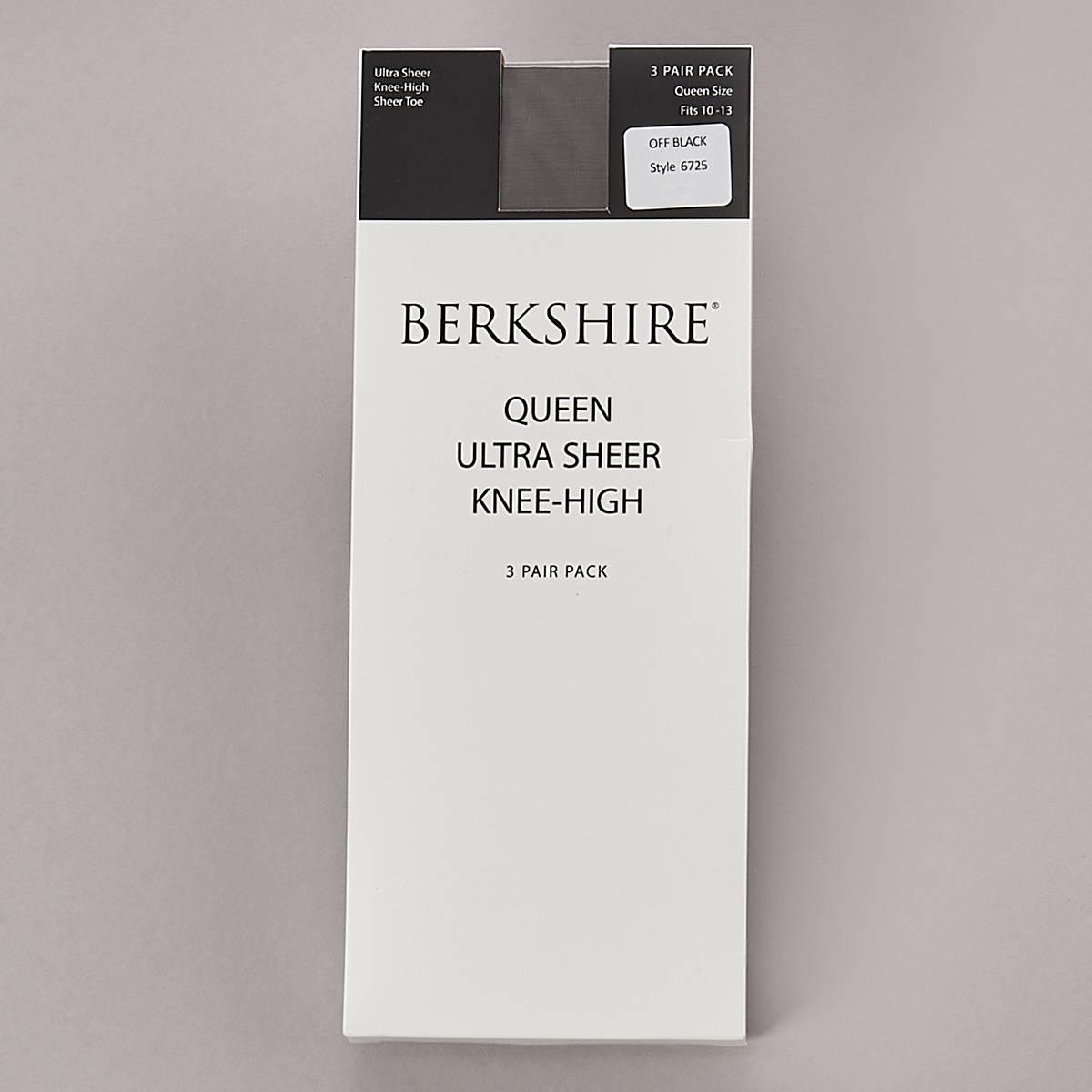 Womens Berskhire 3pk. Ultra Sheer Knee Highs with Sheer Toe-Multi