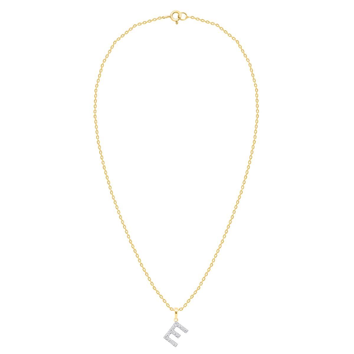 Nova Star® Gold-Plated Lab-Grown Diamond Initial E Pendant