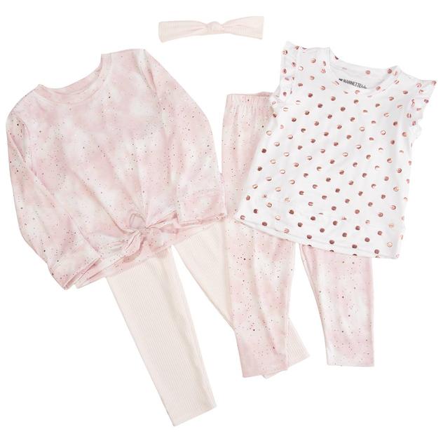 Girls (4-6x) Nannette 4pc. Tie Dye Dot Mix & Match Leggings Set