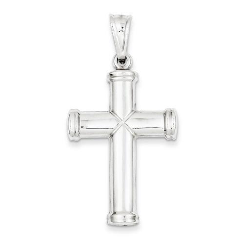 Unisex 14kt. White Gold Hollow Cross Pendant