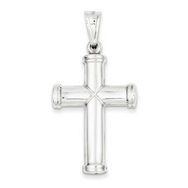 Unisex 14kt. White Gold Hollow Cross Pendant