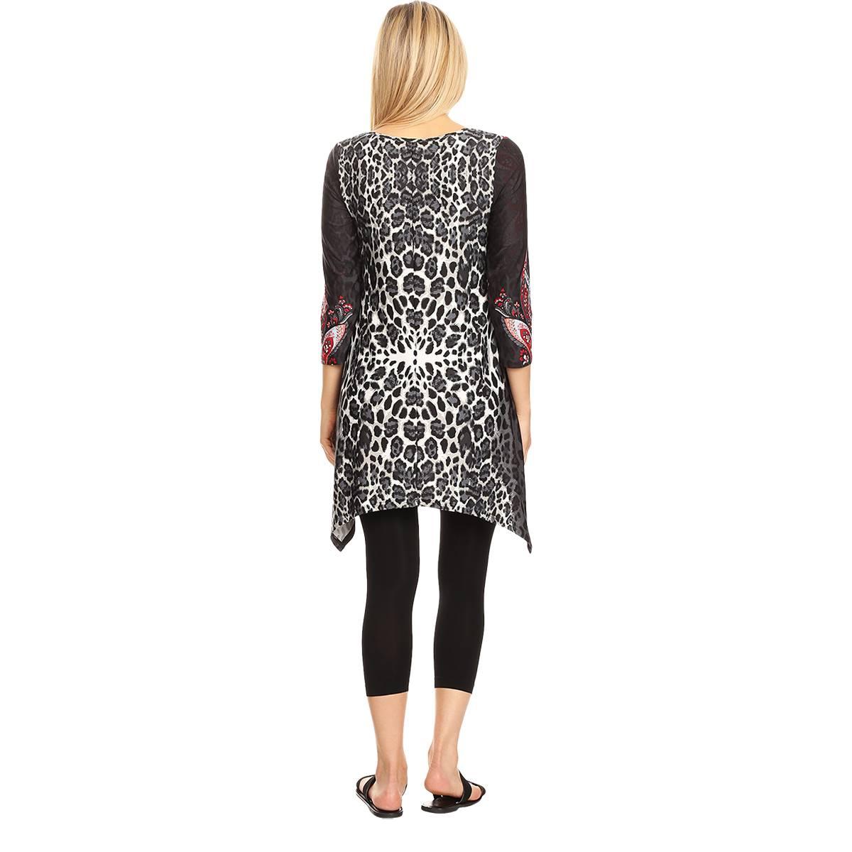 Womens White Mark Paisley & Leopard Print Marlene Tunic