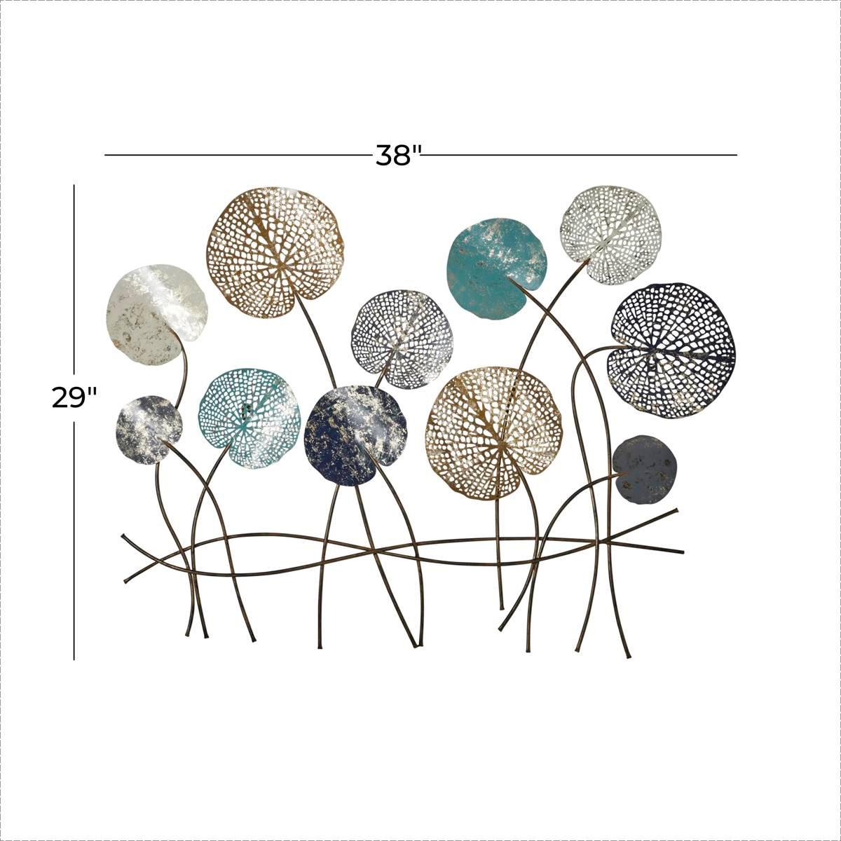 9th &amp; Pike® Pressed Leaves Metal Wall Decor