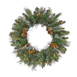 National Tree 24in. North Conway Wreath w/ 50 Clear Lights