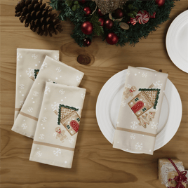 Avanti Linens Gingerbread Village Napkins - Set of 4